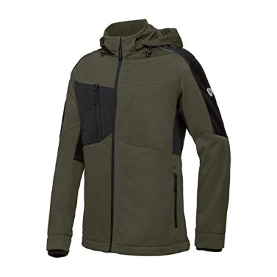 Abbildung von BP 1830 992 7332 Ln Herren Softshell Jacke, Stehkragen, Frontreißverschluss, 240,00 g/m² 100% Polyester, oliv/schwarz,
