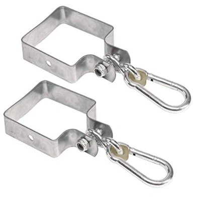 Abbildung von Loggyland Schaukelhaken Schaukelschelle verzinkt rundum für vierkant Pfosten 9x9 cm 2er Set, (Spar 2 St., Schaukelmanschetten), Kopfbalken 90x90mm