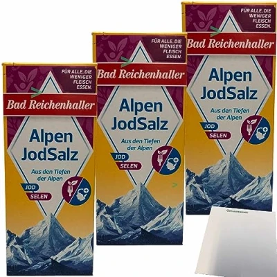Abbildung von Bad Reichenhaller Alpen Jod Salz + Selen 3er Pack (3x500g Packung) usy Block