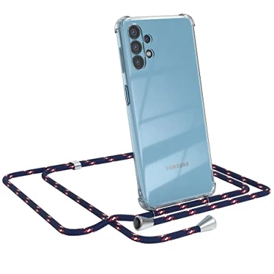 Abbildung von EAZY CASE Handykette kompatibel mit Samsung Galaxy A32 5G Handyhülle Umhängeband, Handykordel Schutzhülle, Silikonhülle, Hülle Band, Stylische Kette für Smartphone, Navy Camouflage