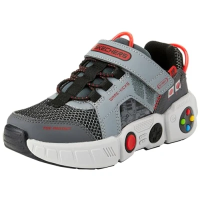 Abbildung von Skechers Boys Sneaker, Grey Synthetic/Black Textile/Multi Trim, 36.5 EU