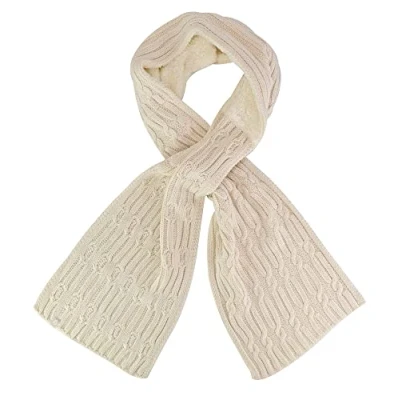 Abbildung von HEAT HOLDERS Damen Unifarben Warm Schal Fleece Luxus und Weich Flauschig Winterschal für (Einheitsgröße, Creme)