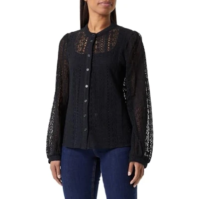Abbildung von Pieces Pcjia Shirt Hemdbluse, Damen, Größe: Small, Black