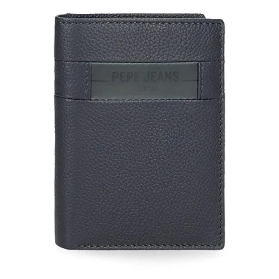 Abbildung von Pepe Jeans Checkbox Vertikale Geldbörse mit Geldbörse, blau, 8,5 x 11,5 1 cm, Leder, Talla única,
