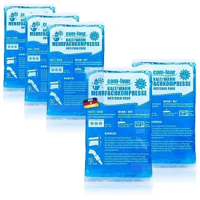 Abbildung von com four® 5x Kleine Mehrfach Kompresse 16 x 9 cm für Warm und Kaltkompressen, Kühlpads Kühlpack mikrowellengeeignet Made in Germany (05 Stück klein)