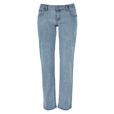 Abbildung von Urban Classics Damen Hose Ladies Low Waist Straight Denim Pants Tinted lightblue Washed 26
