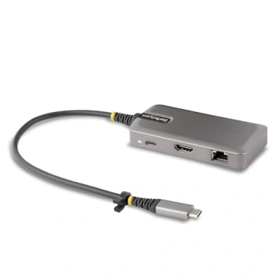 Abbildung von StarTech.com USB C Multiport Adapter, 4K 60Hz HDMI, 2 Port 5Gbps 3.0 Hub, 100W Power Delivery Pass Through, GbE, Typ Mini Docking Station, Windows/macOS/Chrome OS (103B USBC MULTIPORT)