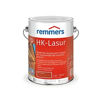 Abbildung von Remmers HK Lasur 3in1 mahagoni, 2,5 Liter, Holzlasur aussen, 3n1: Imprägnierung, Grundierung &amp; Lasur, Holzschutz vor Feuchtigkeit UV Strahlung