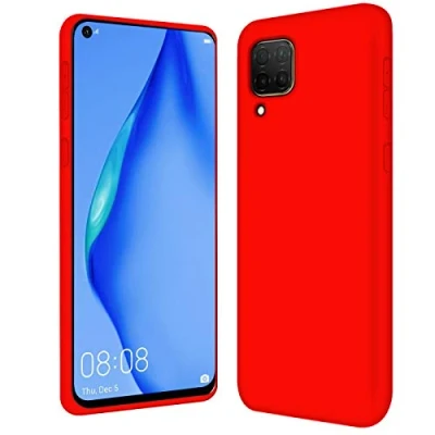Abbildung von Verco Handyhülle für Huawei P40 Lite Hülle Silikon, Flex TPU Gel [weiches Innenfutter] Case Schutzhülle Stoßfest, Rot
