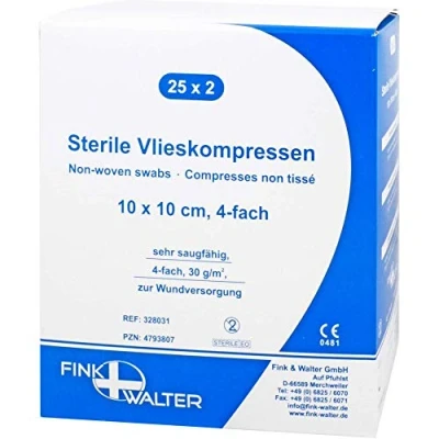 Abbildung von Vlieskompressen Steril 10x10 cm 4fach 25X2 St