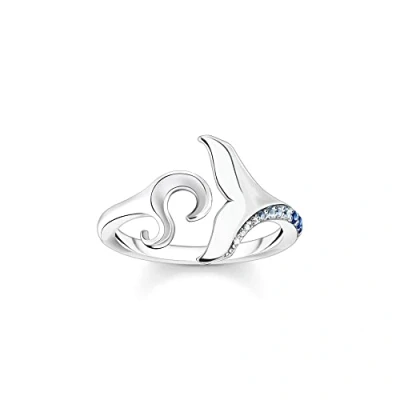 Abbildung von Thomas Sabo TR2385 644 1 Damenring Schwanzflosse und Welle mit Blauen Steinen