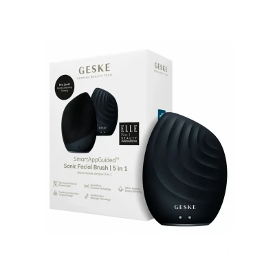 Abbildung von Geske SMARTAPPGUIDED Sonic Facial Brush 5 IN 1 Gesichtspflege Zubehör, Größe: One Size, Black