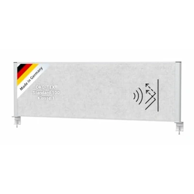 Abbildung von MAUL Tisch Trennwand Akustik MAULconnecto 160x50cm Raumteiler für Schreibtisch In Büro und Praxis Raumtrenner mit Klemmfuß Ideal als Sichtschutz Schallschutz Allergikerfreundliches Vlies