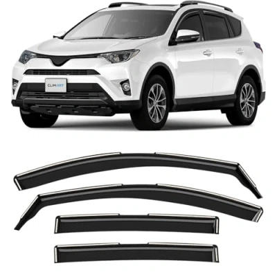 Abbildung von CLIM ART Windabweiser für/kompatible mit Toyota RAV4 2013 2018 SUV. Autofenster Regenschutz, Regenabweiser, Integrierte Deflektoren, 4 Stück
