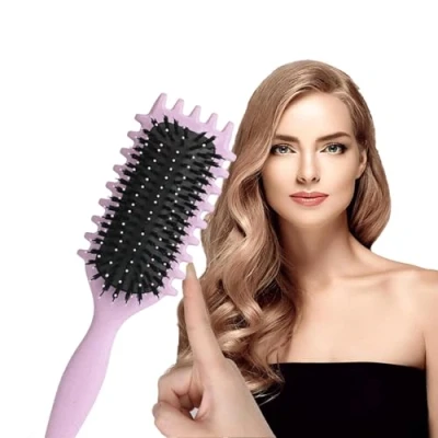 Abbildung von 2024 Neu Bounce Brush Curly Hair Curl Defining Stylingbürst Lockenbürste Define Styling Brush, Unisex (D)