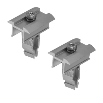 Abbildung von Avoltik Solarmodul Halterung 2x Mittelklemme mit Aluminiumlegierung für Höhe 30mm 45mm I Befestigung PV Anlagen Korrosionsbeständig EASY CLICK SYSTEM Silber