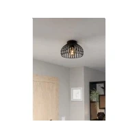 Abbildung von Eglo 900792 Deckenleuchte MOGANO 3 Stahl schwarz E27 1X40W H:18cm Ø28cm dimmbar