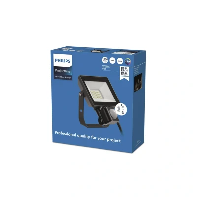 Abbildung von Philips ProjectLine Flutlicht, 20W, 3000K, schwarz, mit Sensor
