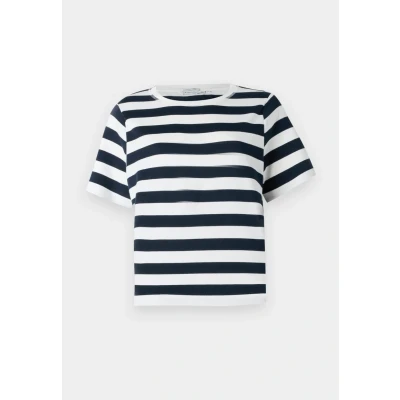 Abbildung von TOM Tailor BOXY CREW NECK Tshirt print, Damen, Größe: Medium, Navy/off white