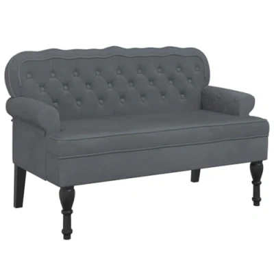 Abbildung von vidaXL Sitzbank mit Rückenlehne Dunkelgrau 119,5x64,5x75 cm Samt