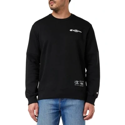 Abbildung von Champion Herren Legacy Basketball Powerblend Fleece Crewneck Sweatshirt, Nero/Grigio Monumento, S