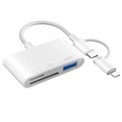 Abbildung von Loydia SD Kartenleser USB C Card Reader, 3 in 1 Lightning Kamera Kartenlesegerät Adapter, Plug &amp; Play, Karten Adapter für iPhone Fotografie Speicherkartenadapter iPhone15/13/11/X