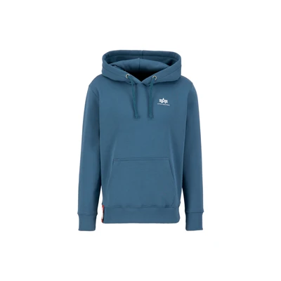 Abbildung von Alpha Industries Small LOGO Kapuzenpullover, Herren, Größe: Large, Vintage marine