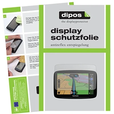 Abbildung von dipos I 3X Schutzfolie matt kompatibel mit Tomtom Start 62 Folie Displayschutzfolie