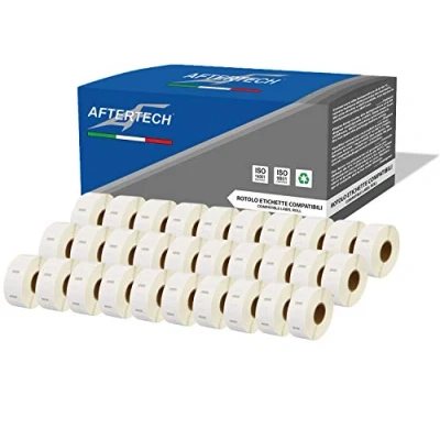 Abbildung von Aftertech 30 x 2525, 25 mm, kompatible Etiketten/Rolle = 22500 insgesamt) für Dymo LabelWriter Seiko SLP Etikettendrucker S0929126 2525