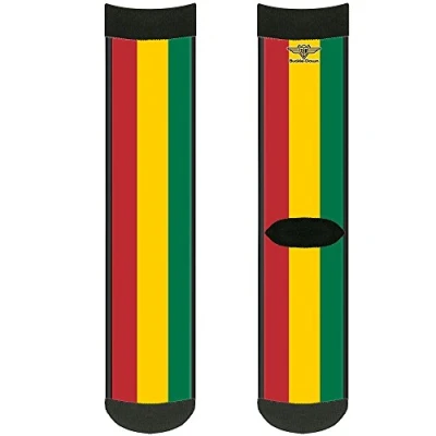 Abbildung von Buckle Down Unisex Erwachsene Socks Rasta Crew Ruckscke, Mehrfarbig