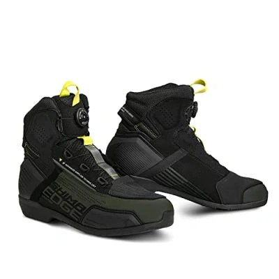 Abbildung von SHIMA EDGE Vented, Motorradschuhe für Männer Verstärkte Straßenreitschuhe mit ATOP Verschlusssystem, Knöchelstütze, Rutschfeste Sohle, Schaltgriff (Khaki, 43)