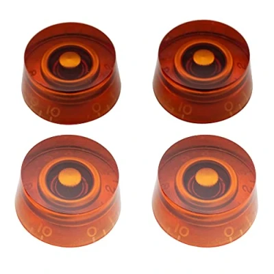 Abbildung von Musiclily Pro Imperial Zoll Gitarre Knöpfe Zylinder Potiknöpfe Speed Knobs für USA Les Paul Style E Gitarre, Bernstein (4er Set)