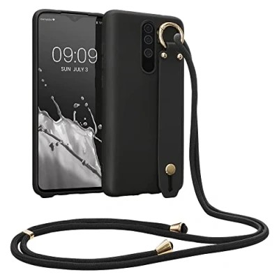 Abbildung von kwmobile Hülle kompatibel mit Xiaomi Redmi Note 8 Pro Handyhülle Schlaufe Ring Handy Cover Case in Schwarz
