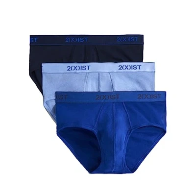 Abbildung von 2(x)ist)IST Herren Essential Cotton Contour Pouch Slip 3er Pack, Marineblau/Cobalt/Porzellan, X Large