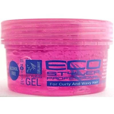 Abbildung von Eco Professional Curl &amp; Wave Styling Gel, fester Halt, alle Haartypen, 237 ml, Rosa
