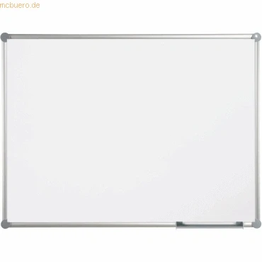 Abbildung von MAUL Whiteboard 2000 MAULpro 90 x 120 cm Magnetische Wandtafel aus Aluminium mit Stiftablage für Marker Trocken abwischbar Kratzfeste Oberfläche Quer und Hochformat Grau