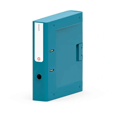 Abbildung von 4x Moxom NewBinder + Mechanismus Etiketten 70 mm schieferblau