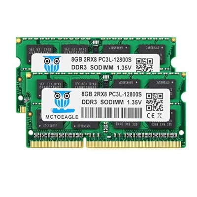 Abbildung von Motoeagle DDR3L 1600 MHz SODIMM 16GB Kit (2x8GB) PC3 PC3L 12800S 8GB 204 Pin Unbuffered Non ECC 1.35V CL11 2Rx8 Dual Rank Notizbuch Arbeitsspeicher