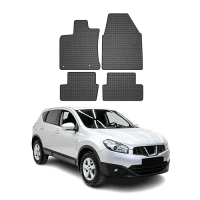 Abbildung von OMAC Gummi Fußmatten kompatibel mit Nissan Qashqai J10 2006 2014 Automatten Schwarz 4X