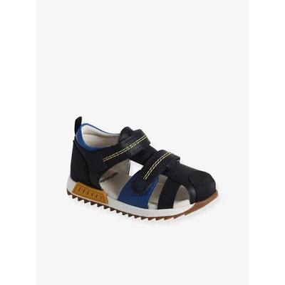 Abbildung von VERTBAUDET Sandalen mit Klettverschluss für Kinder, Kindergarten Kollektion, Set in Blau, 25 EU