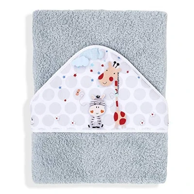 Abbildung von Interbaby 01127 31 Baby Kapuzenbadetuch JUNGLA grau, grau 100 cm x 100cm