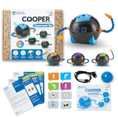 Abbildung von Learning Resources Cooper Der STEM Roboter Klassenset LER3118, Kooperatives Coding Spielzeug Ab 5 Jahren, Programmieren Lernen Ohne Bildschirm, Mint Förderung Grundschule