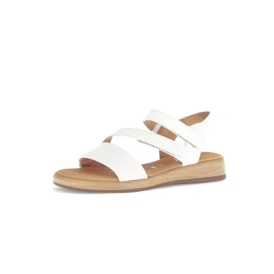 Abbildung von Gabor Damen Sandaletten, Frauen Sandalen,Moderate Mehrweite (G),Strandschuhe,Sommersandalen,bequem,flach,Creme (S.Holz),40 EU / 6.5 UK