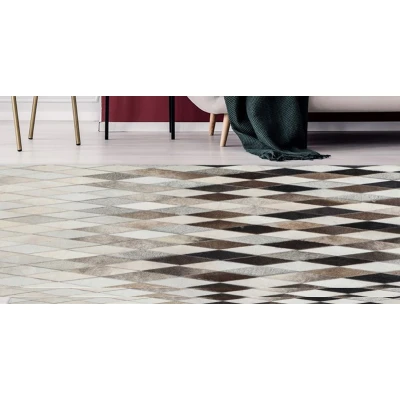 Abbildung von Kayoom Fellteppich &quot;Lavish 510&quot;, rechteckig, Patchwork echtes Leder Fell, Wohnzimmer