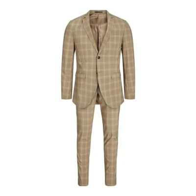 Abbildung von JACK &amp; JONES Men&#039;s JPRFRANCO Check Suit SN Anzug, Petrified Oak/Checks:SUPER Slim FIT, 50