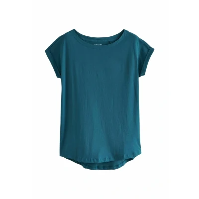 Abbildung von Next Round NECK Sleeve Regular FIT Tshirt basic, Damen, Größe: XS, Teal blue