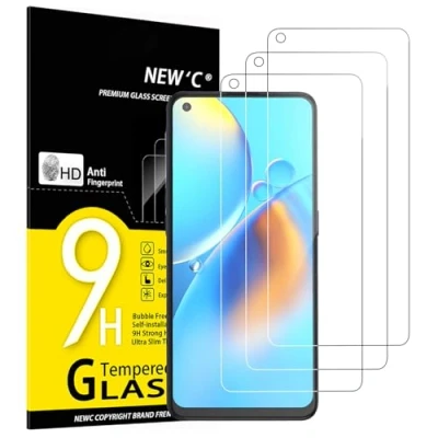 Abbildung von NEW&#039;C 3 Stück, Panzer Schutz Glas für Oppo A74 4G, A94 5G, Frei von Kratzern, 9H Härte, HD Displayschutzfolie, 0.33mm Ultra klar, Ultrabeständig