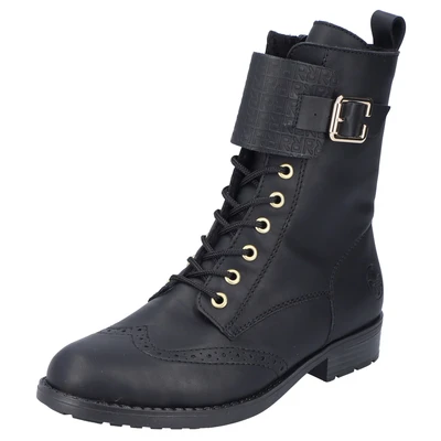 Abbildung von Rieker Cowboy/Bikerstiefelette, Damen, Größe: 38, Asphaltschwarz Schuhe