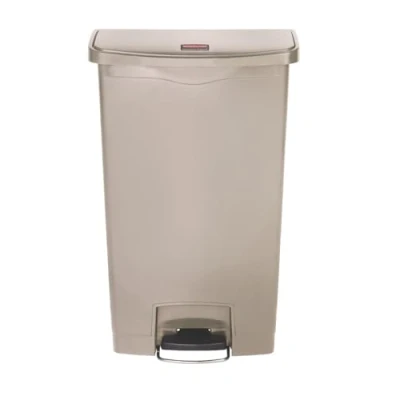 Abbildung von Rubbermaid Commercial Products Slim Jim 1883460 68 Litre Front Step On Resin Wastebasket Beige
