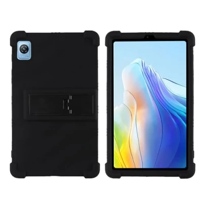 Abbildung von GIOPUEY Hülle Kompatibel mit Blackview Tab 60 Ständer Weiche TPU Silikon Schutzhülle Airbag Sturzschutz Case Black
